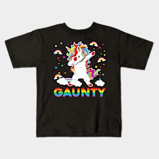 Gay Aunt Magical Dabbing Unicorn LGBT Gay Lesbian Kids T-Shirt